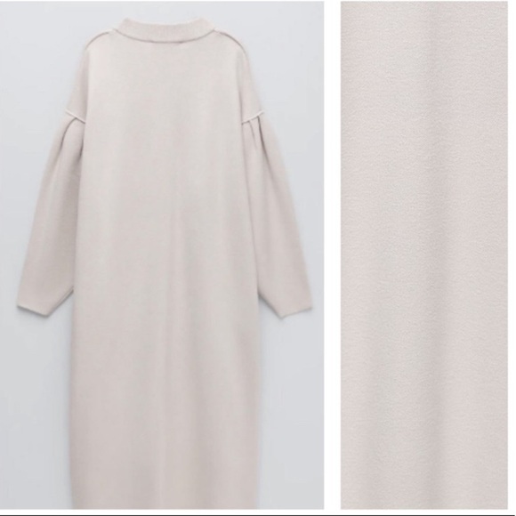 NWT. Zara Pearl Gray Oversized Knit Midi Dress. Size S. - Picture 8 of 11